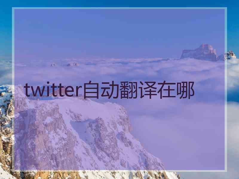 twitter自动翻译在哪