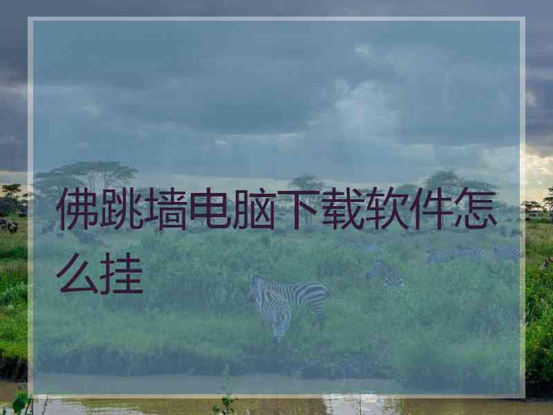 佛跳墙电脑下载软件怎么挂