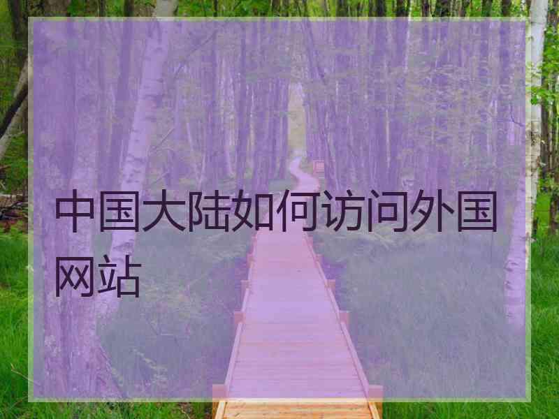 中国大陆如何访问外国网站