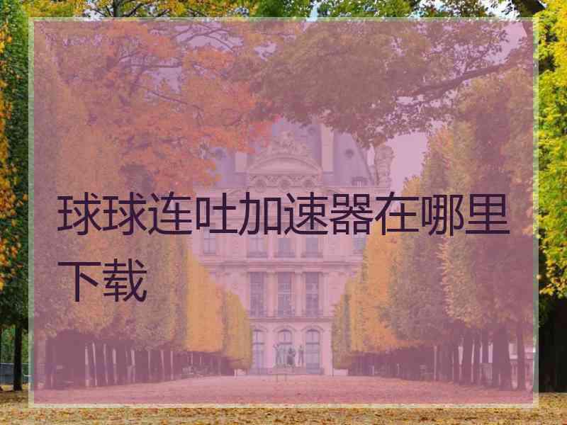 球球连吐加速器在哪里下载