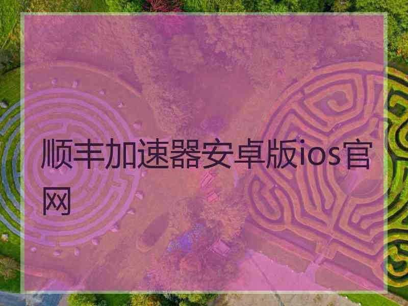 顺丰加速器安卓版ios官网