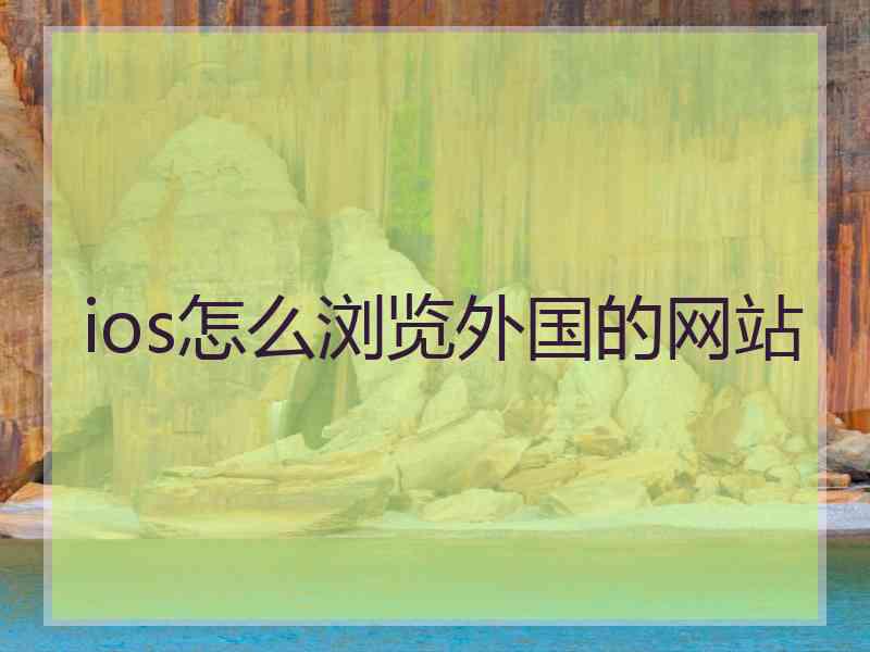 ios怎么浏览外国的网站