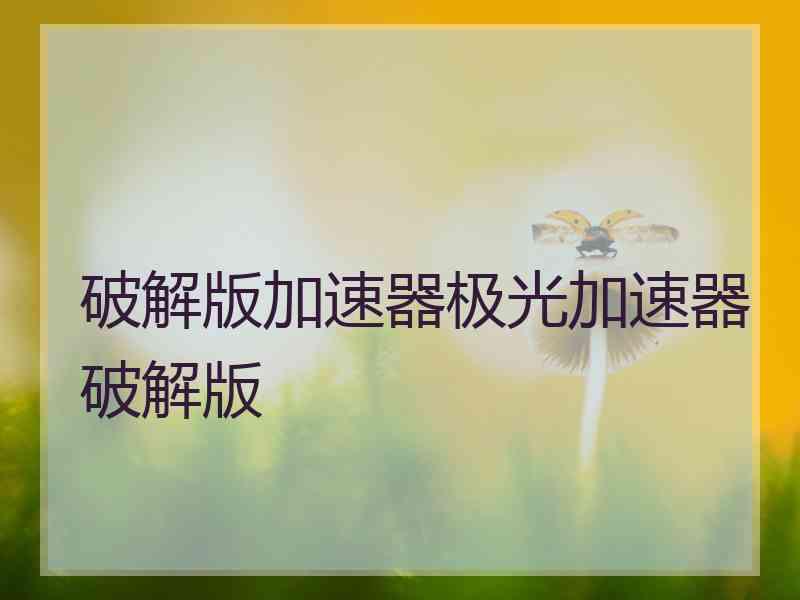 破解版加速器极光加速器破解版