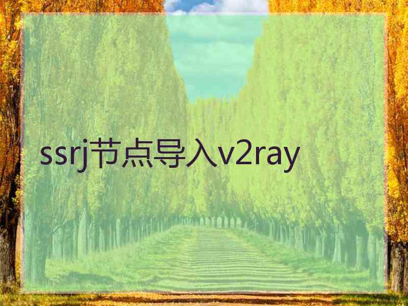 ssrj节点导入v2ray