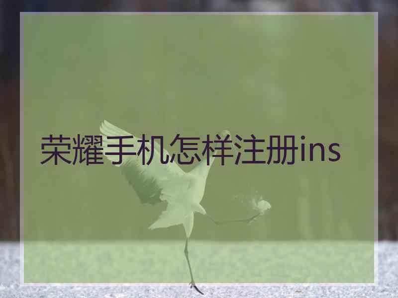 荣耀手机怎样注册ins