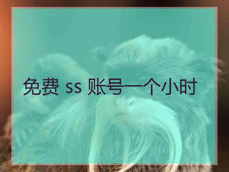 免费 ss 账号一个小时