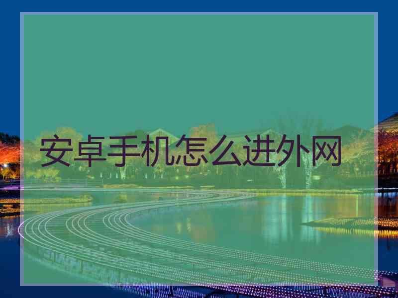 安卓手机怎么进外网