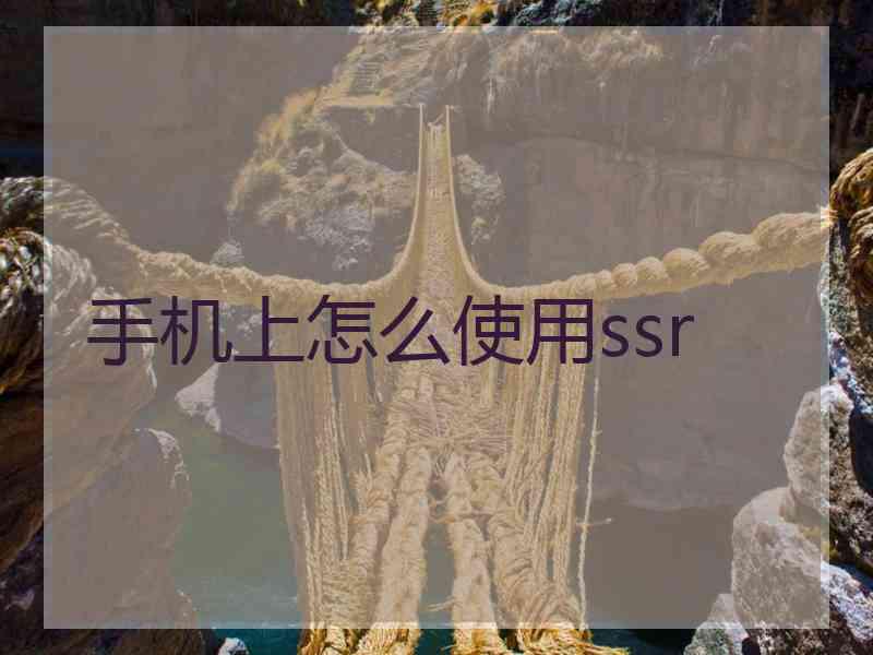 手机上怎么使用ssr
