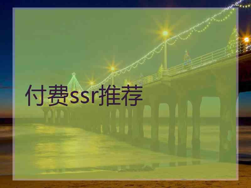 付费ssr推荐