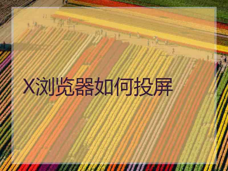 X浏览器如何投屏