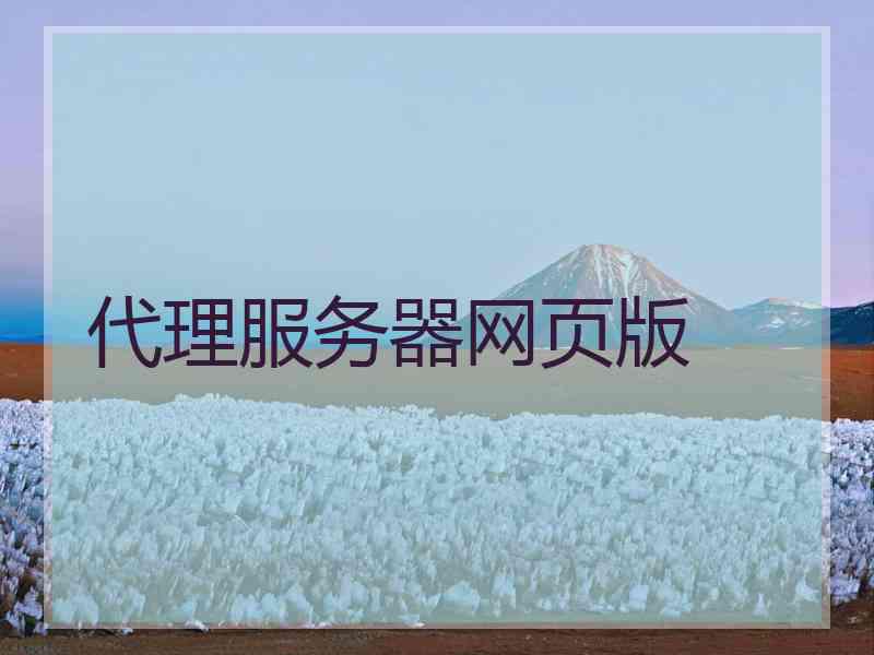 代理服务器网页版
