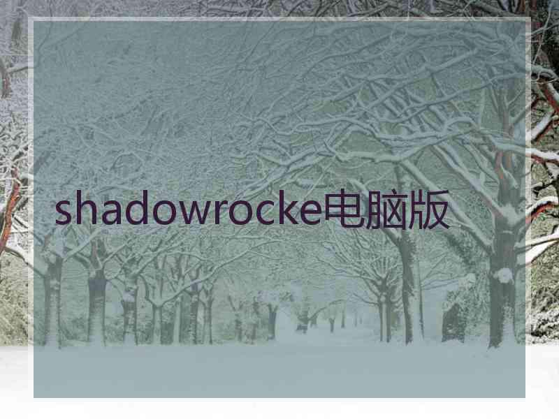 shadowrocke电脑版