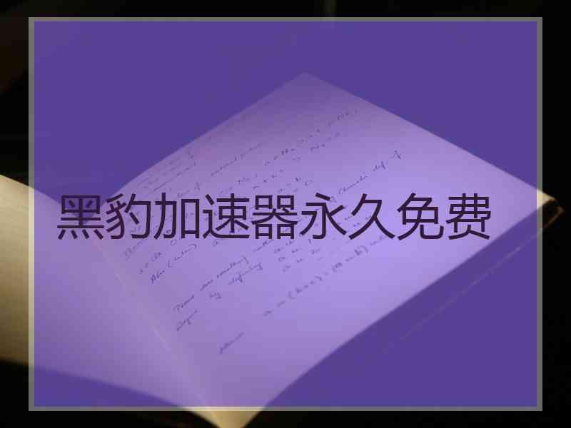 黑豹加速器永久免费