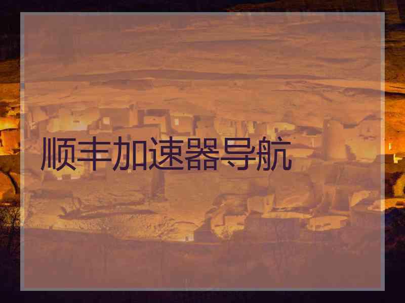 顺丰加速器导航