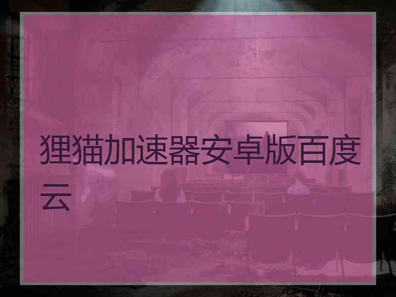 狸猫加速器安卓版百度云