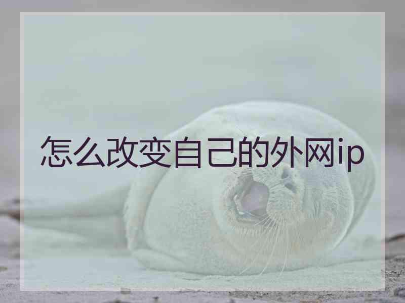 怎么改变自己的外网ip