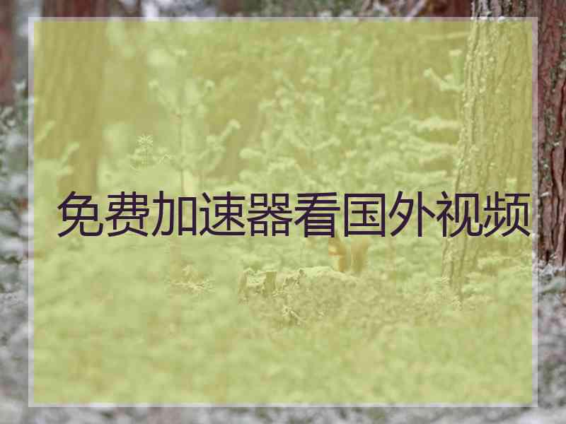 免费加速器看国外视频