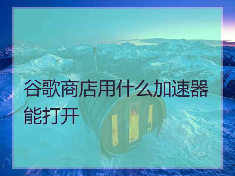 谷歌商店用什么加速器能打开
