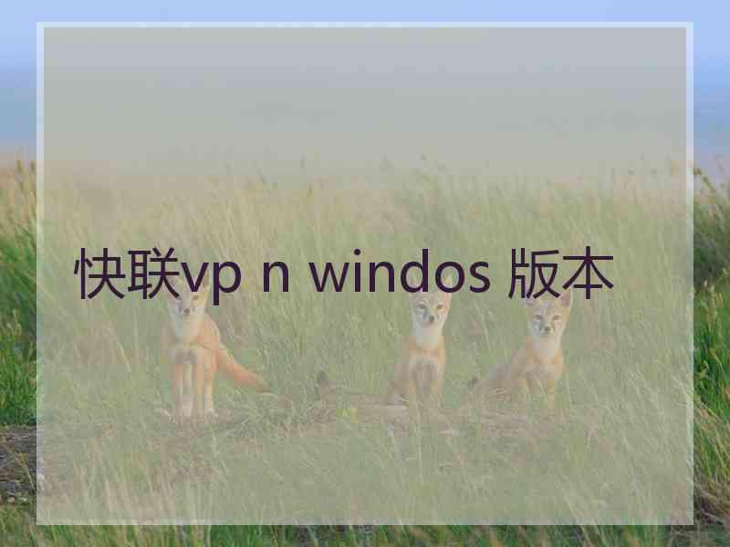 快联vp n windos 版本