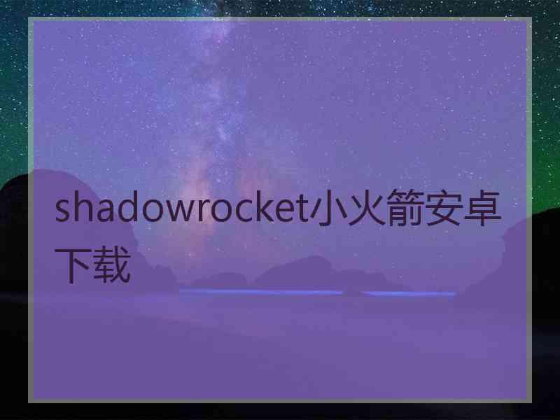 shadowrocket小火箭安卓下载