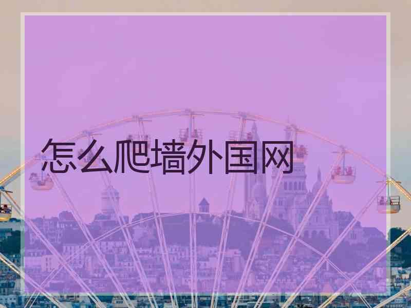怎么爬墙外国网