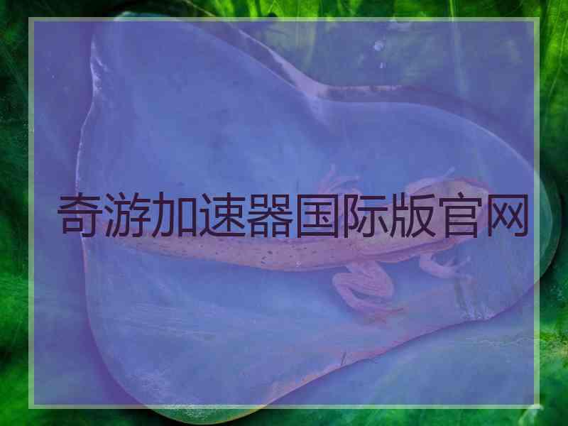 奇游加速器国际版官网