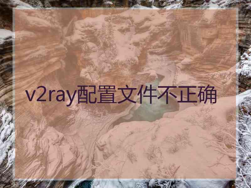 v2ray配置文件不正确