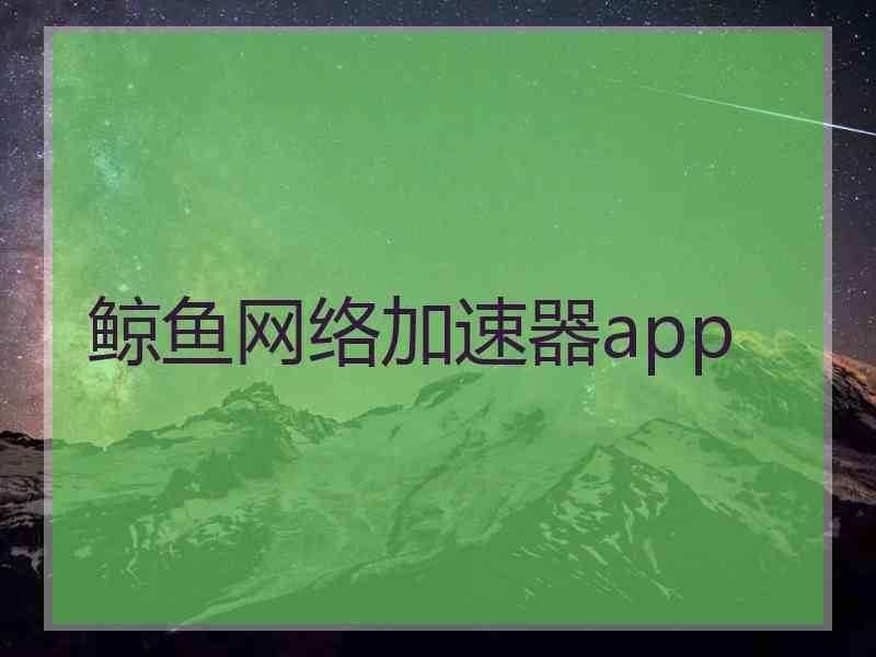 鲸鱼网络加速器app