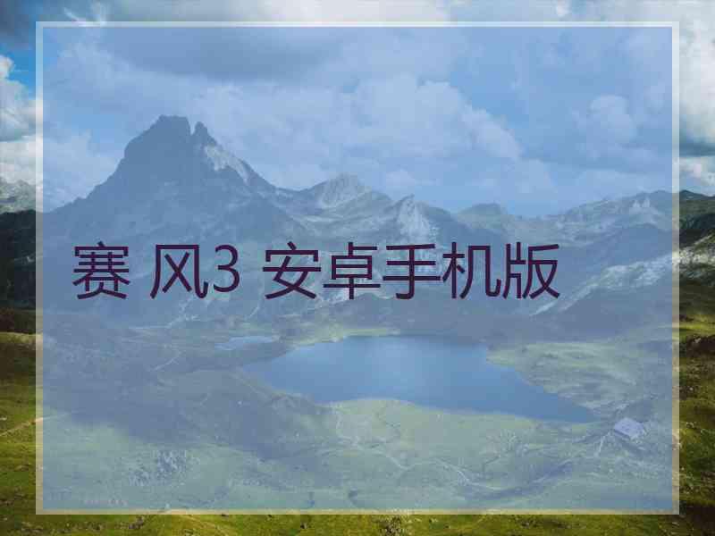 赛 风3 安卓手机版